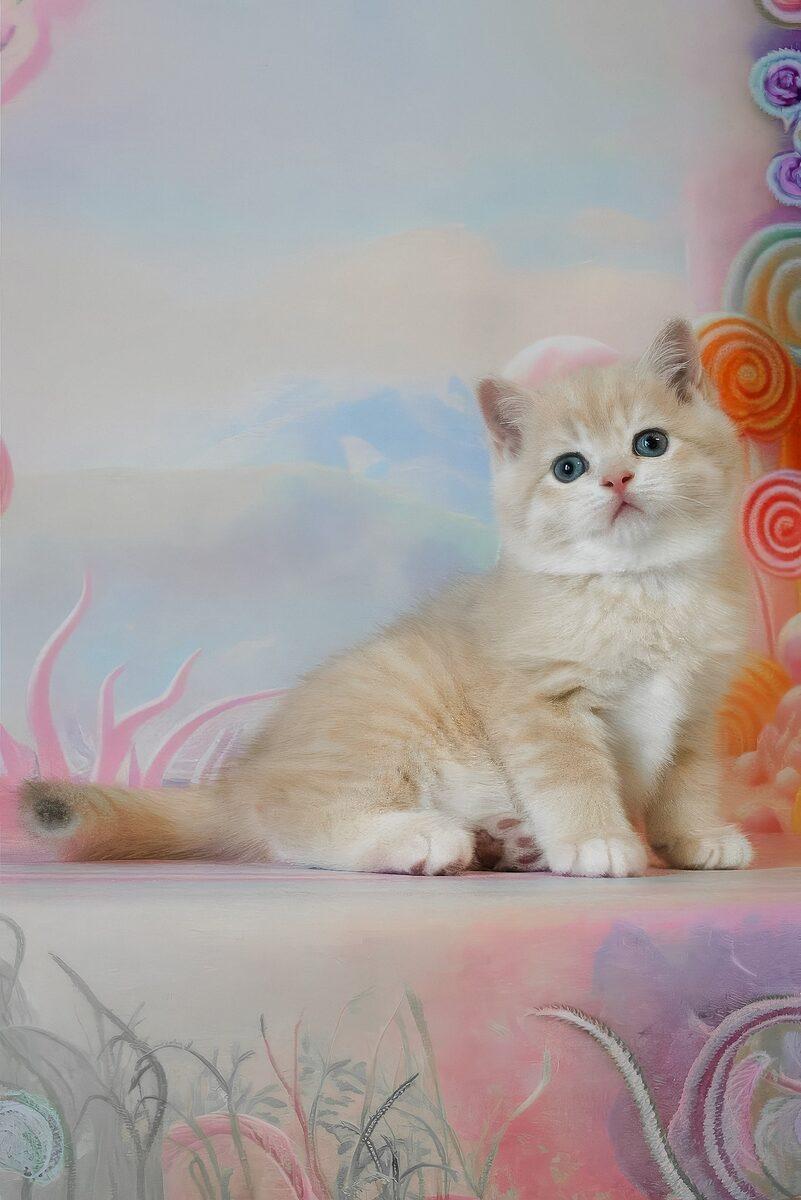 British Shorthair kitten Oscar – side view showing coat and face