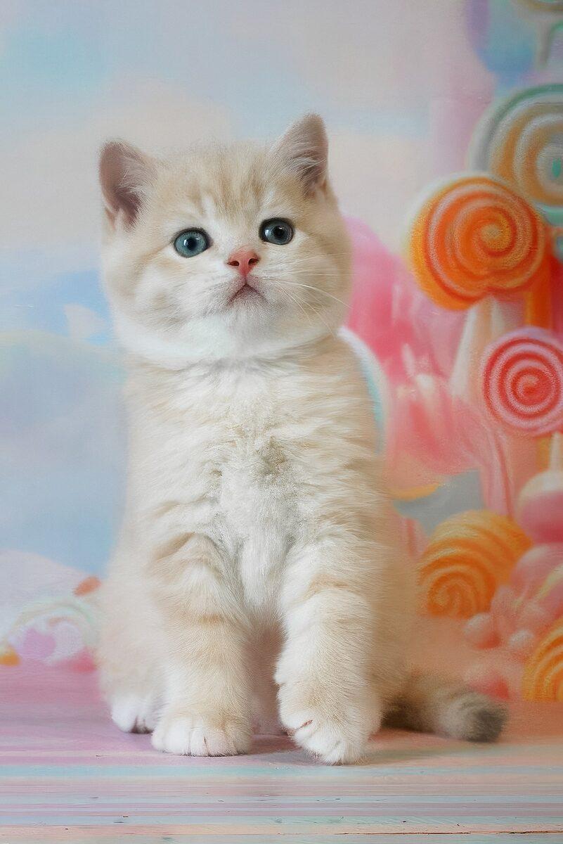 Close-up portrait of Oscar, a British Shorthair kitten in Dubai